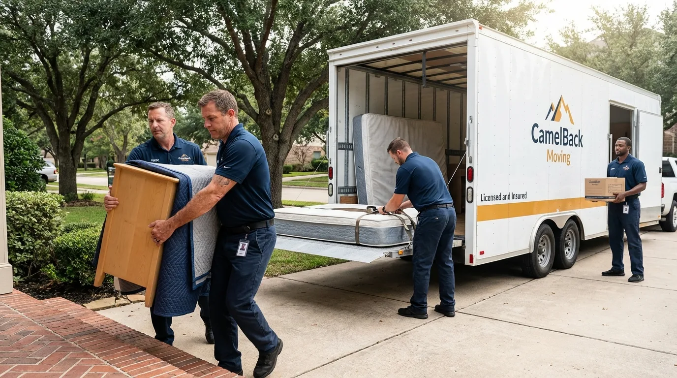 Crew loading residential truck for cross-state move from Jeffersonville, OH